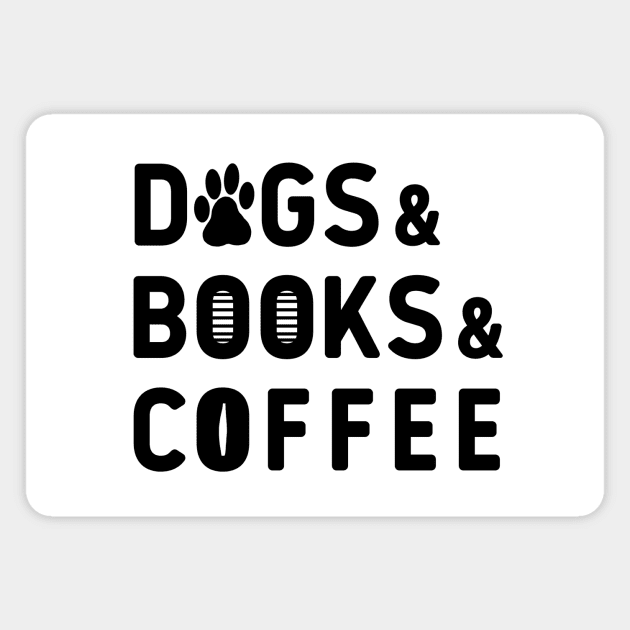 Dogs books coffee Magnet by Cute Tees Kawaii